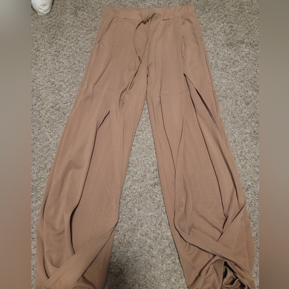 Creatures Of XIX CXIX make Moves High Waisted Slit Leg Pants Sand Beige Nude Sm - Picture 6 of 8